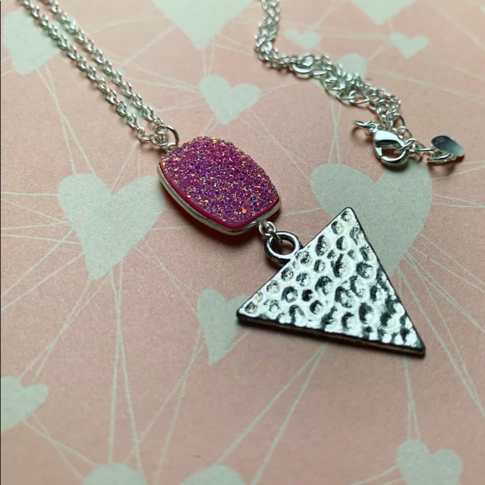 Beautiful, genuine pink crystal necklace by Sparkazilla on Etsy.
